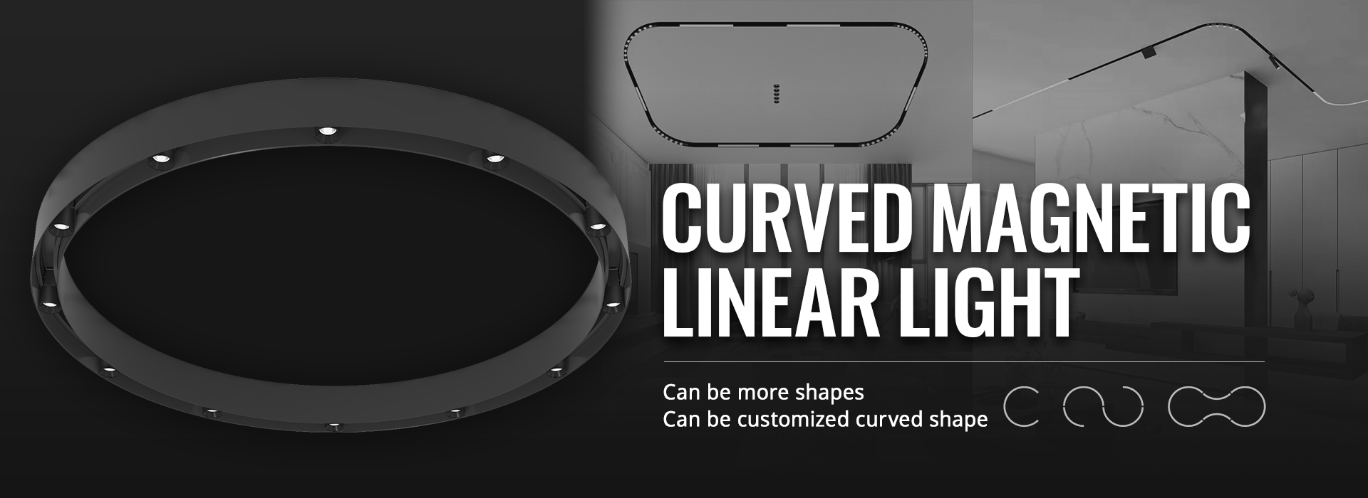curved magnetic track light